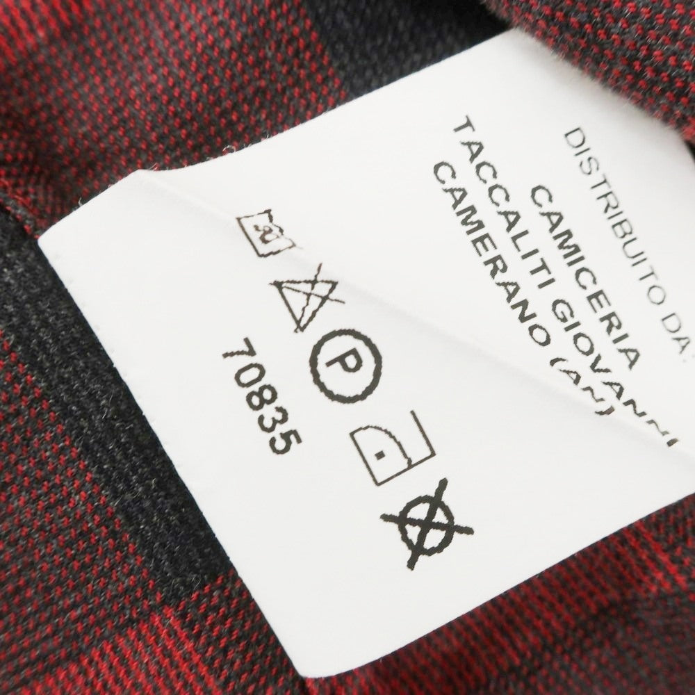 [Used] GUY ROVER Cotton Check Horizontal Collar Casual Shirt Red x Black [S] [Condition Rank C] [Men&