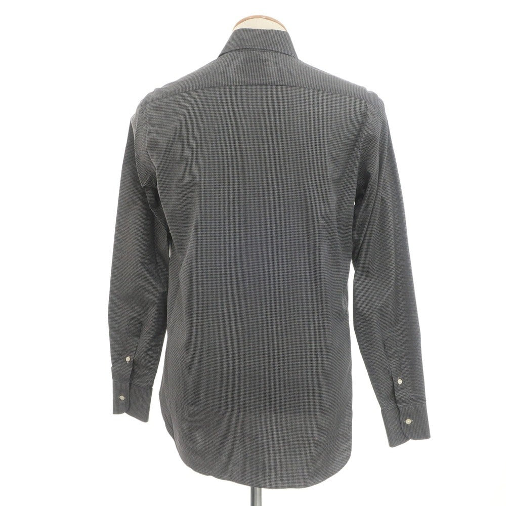 [Used] GIANGI Cotton Check Horizontal Collar Casual Shirt Black x White [38] [Condition Rank B] [Men&