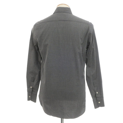 [Used] GIANGI Cotton Check Horizontal Collar Casual Shirt Black x White [38] [Condition Rank B] [Men&