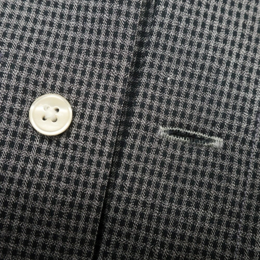 [Used] GIANGI Cotton Check Horizontal Collar Casual Shirt Black x White [38] [Condition Rank B] [Men&