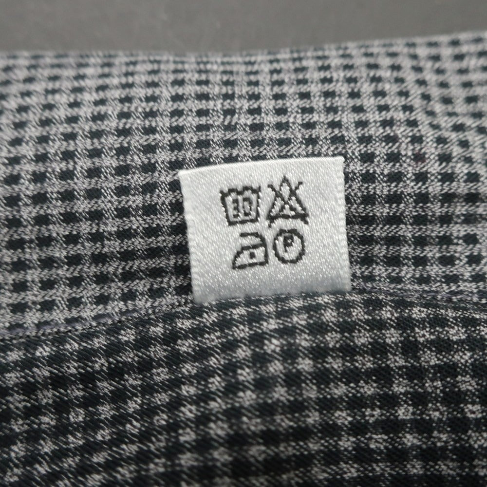 [Used] GIANGI Cotton Check Horizontal Collar Casual Shirt Black x White [38] [Condition Rank B] [Men&