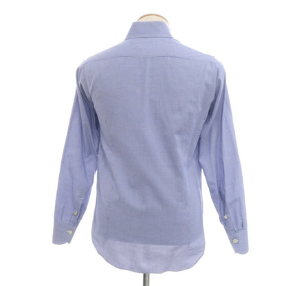 [Used] Maria Santangelo Cotton Houndstooth Semi-wide Collar Casual Shirt Blue x White [37] [Condition Rank B] [Men&