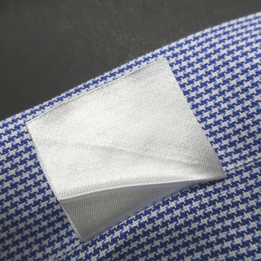 [Used] Maria Santangelo Cotton Houndstooth Semi-wide Collar Casual Shirt Blue x White [37] [Condition Rank B] [Men&