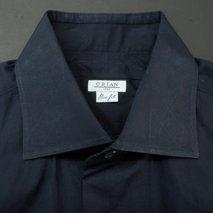 [Used] ORIAN Cotton Semi-Wide Collar Dress Shirt Navy [38] [Condition Rank C] [Men&