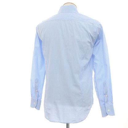 [Used] ORIAN Cotton Gingham Check Button-down Casual Shirt Light Blue x White [38] [Condition Rank B] [Men&