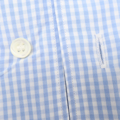 [Used] ORIAN Cotton Gingham Check Button-down Casual Shirt Light Blue x White [38] [Condition Rank B] [Men&