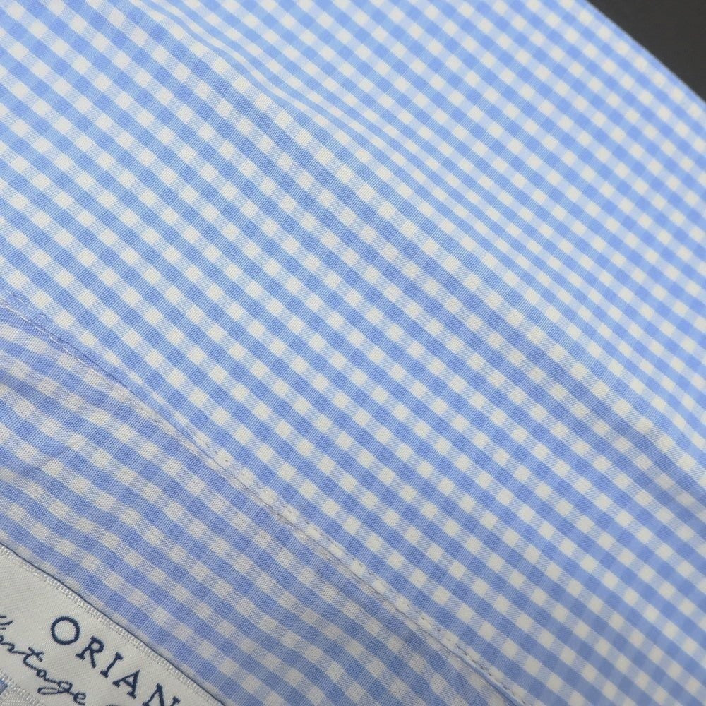 [Used] ORIAN Cotton Gingham Check Button-down Casual Shirt Light Blue x White [38] [Condition Rank B] [Men&