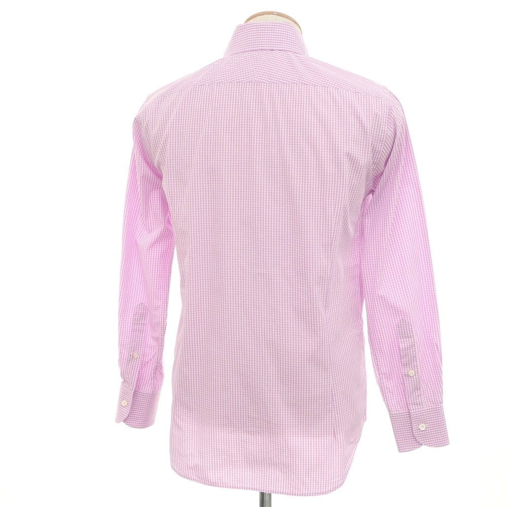 [Used] ORIAN Cotton Gingham Check Button-down Casual Shirt Pink Lavender x White [S] [Condition Rank B] [Men&