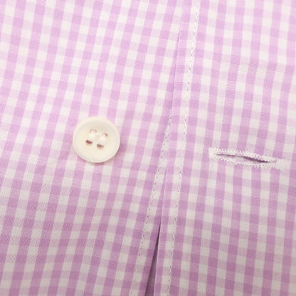 [Used] ORIAN Cotton Gingham Check Button-down Casual Shirt Pink Lavender x White [S] [Condition Rank B] [Men&