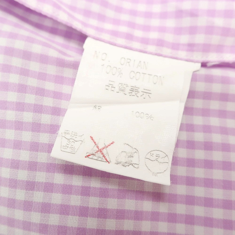 [Used] ORIAN Cotton Gingham Check Button-down Casual Shirt Pink Lavender x White [S] [Condition Rank B] [Men&