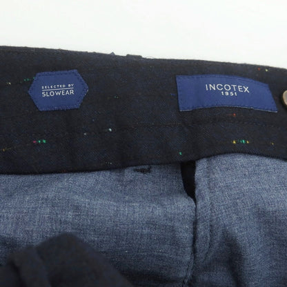 【中古】インコテックス INCOTEX ウール ドレススラックスパンツ ネイビー【 44 】【 状態ランクA 】【 メンズ 】