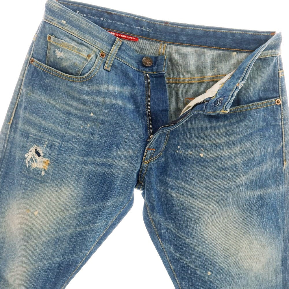 [Used] Reign Damaged &amp;amp; Repaired Cotton Jeans Denim Pants Blue [30] [Condition Rank C] [Men&