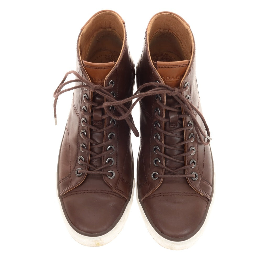 [Used] Coach COACH Leather High-top Sneakers Brown [25.5] [Condition Rank C] [Men&