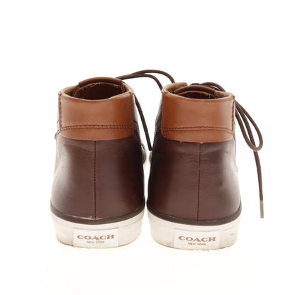 [Used] Coach COACH Leather High-top Sneakers Brown [25.5] [Condition Rank C] [Men&