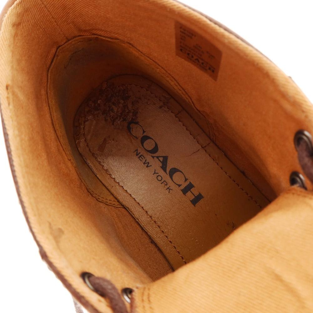 [Used] Coach COACH Leather High-top Sneakers Brown [25.5] [Condition Rank C] [Men&