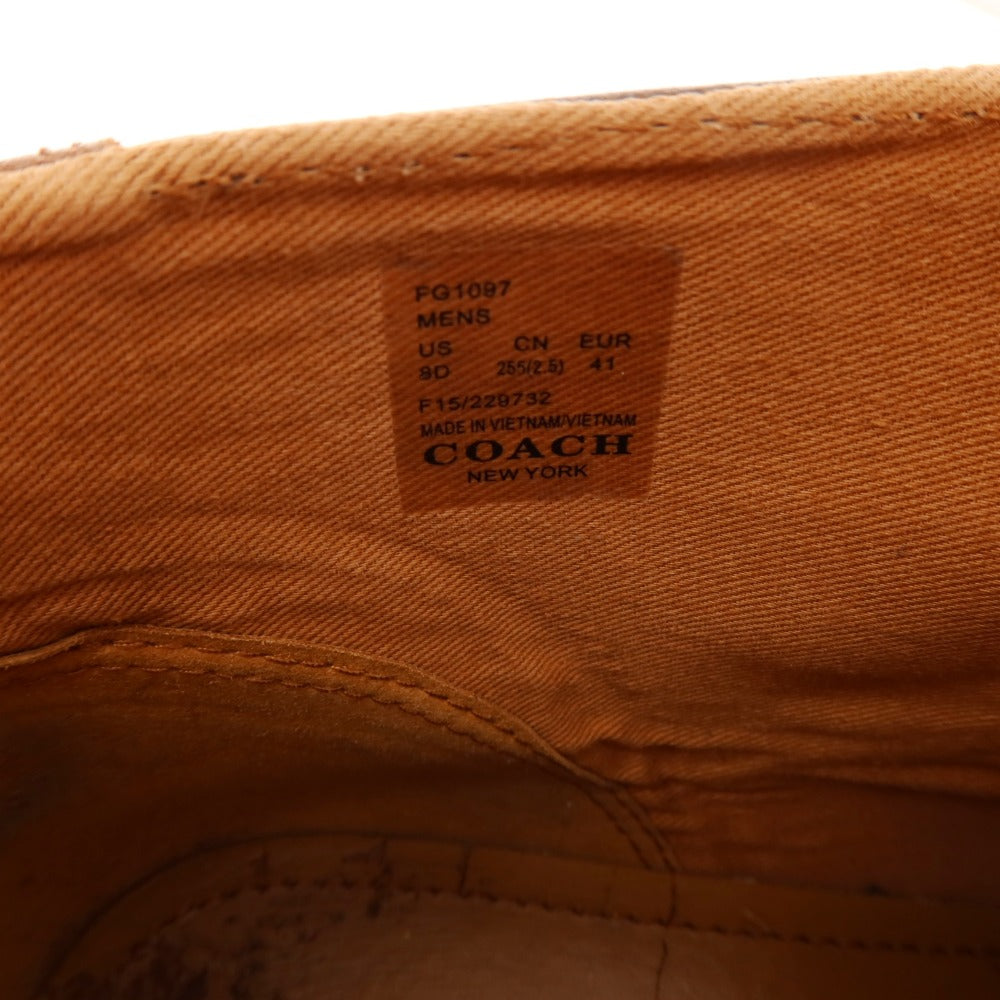 [Used] Coach COACH Leather High-top Sneakers Brown [25.5] [Condition Rank C] [Men&