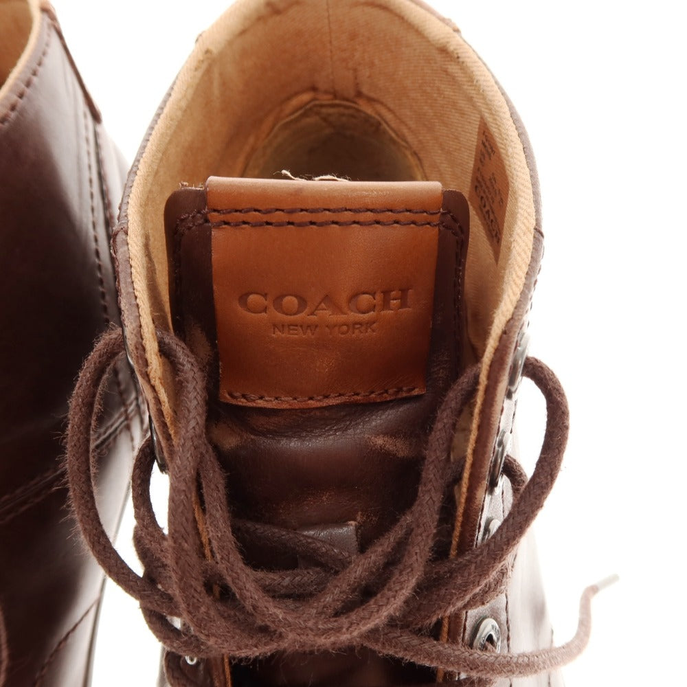 [Used] Coach COACH Leather High-top Sneakers Brown [25.5] [Condition Rank C] [Men&
