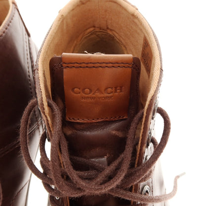 [Used] Coach COACH Leather High-top Sneakers Brown [25.5] [Condition Rank C] [Men&
