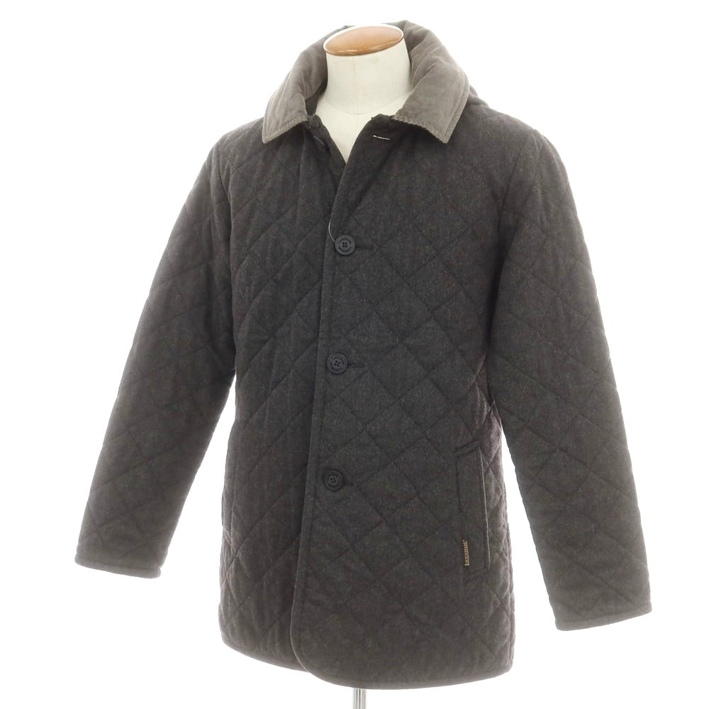 【中古】ラベンハム LAVENHAM ウールポリエステル キルティングブルゾン ダークグレー【 38 】【 状態ランクB 】【 メンズ 】