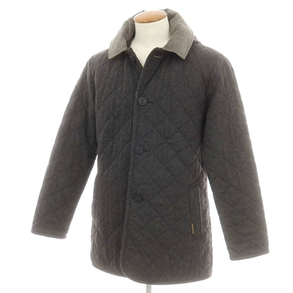 【中古】ラベンハム LAVENHAM ウールポリエステル キルティングブルゾン ダークグレー【 38 】【 状態ランクB 】【 メンズ 】