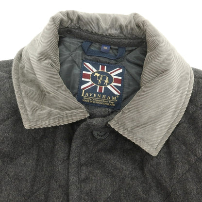 【中古】ラベンハム LAVENHAM ウールポリエステル キルティングブルゾン ダークグレー【 38 】【 状態ランクB 】【 メンズ 】