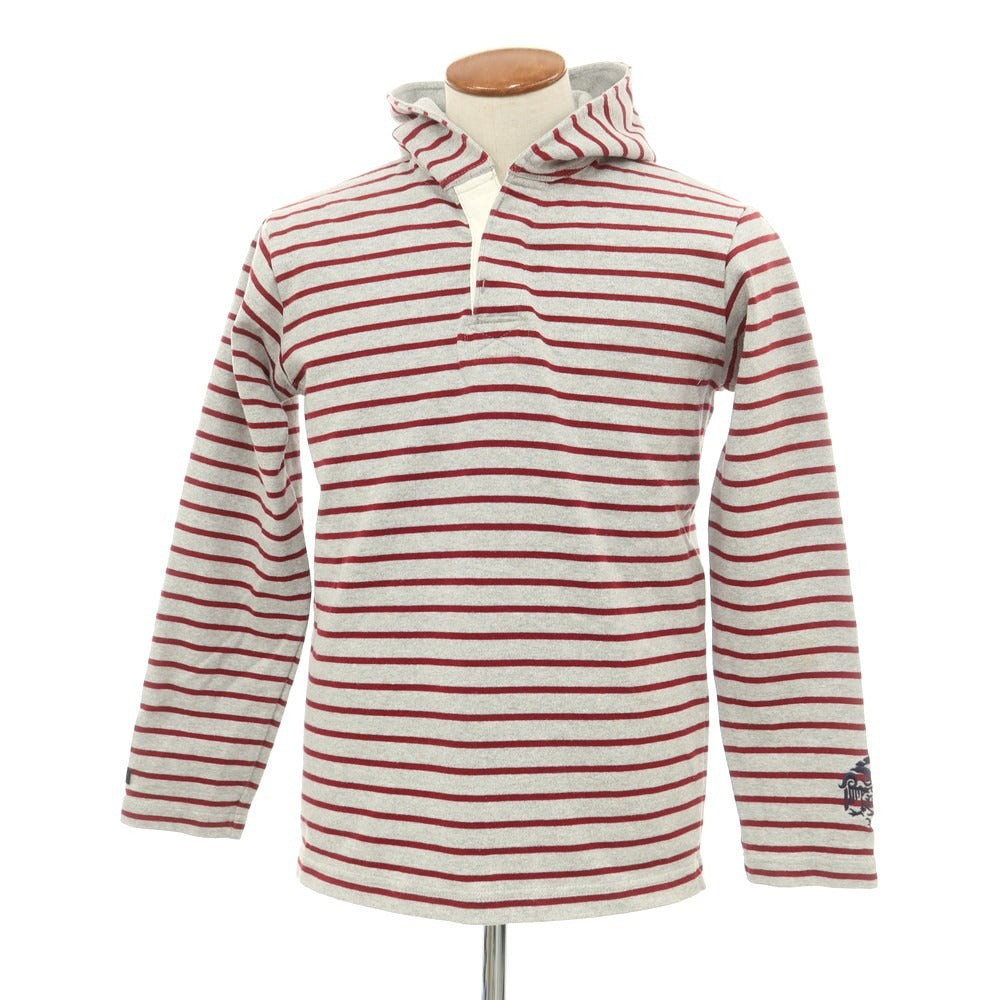 [Used] Barbarian Cotton Border Pullover Hoodie Gray x Red [M] [Condition Rank C] [Men&