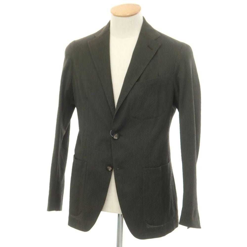 [Used] TAGLIATORE Seersucker Cotton Casual Jacket Dark Olive Green [42] [Condition Rank B] [Men&