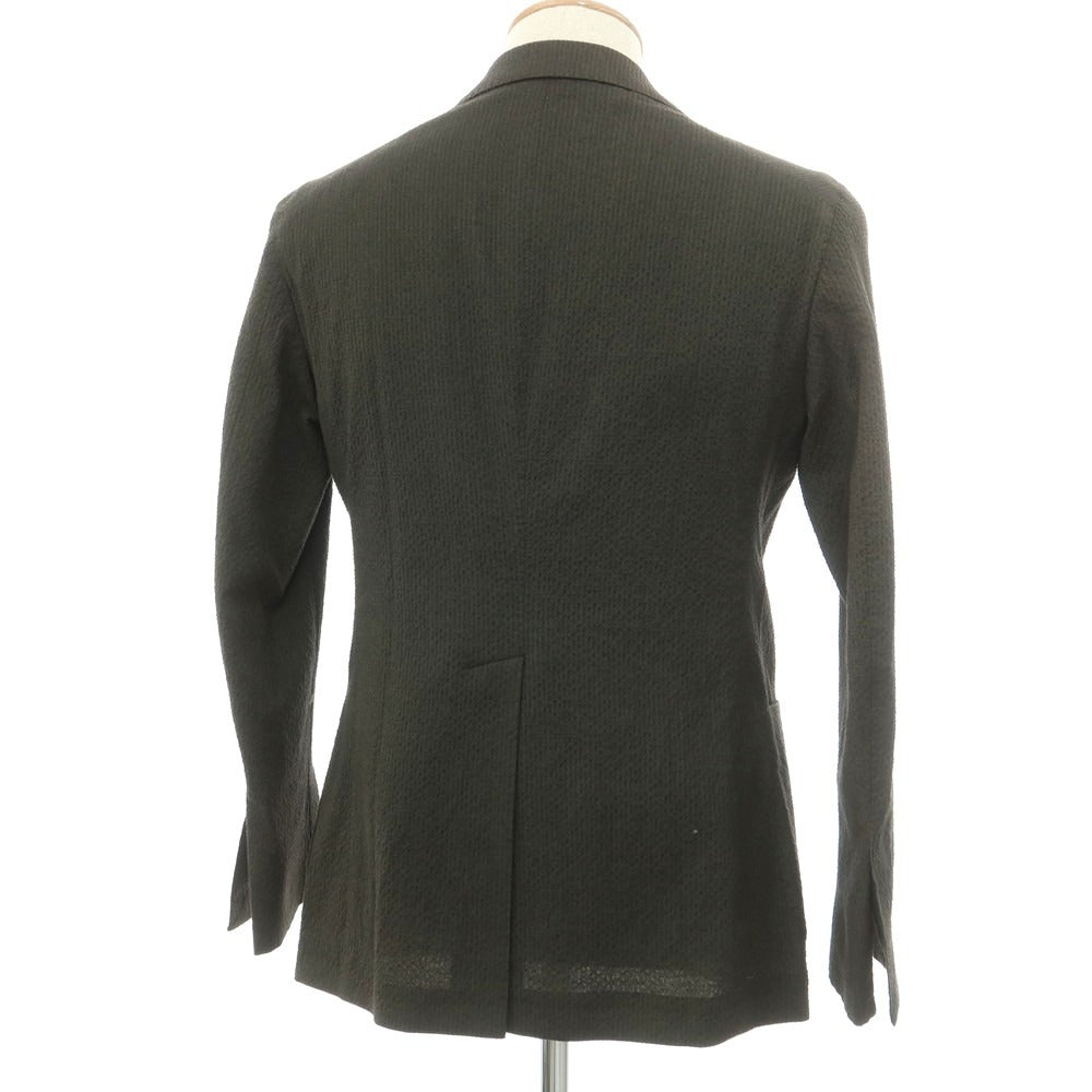[Used] TAGLIATORE Seersucker Cotton Casual Jacket Dark Olive Green [42] [Condition Rank B] [Men&