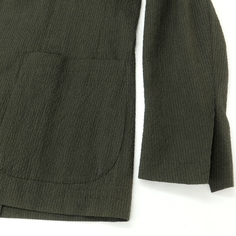 [Used] TAGLIATORE Seersucker Cotton Casual Jacket Dark Olive Green [42] [Condition Rank B] [Men&