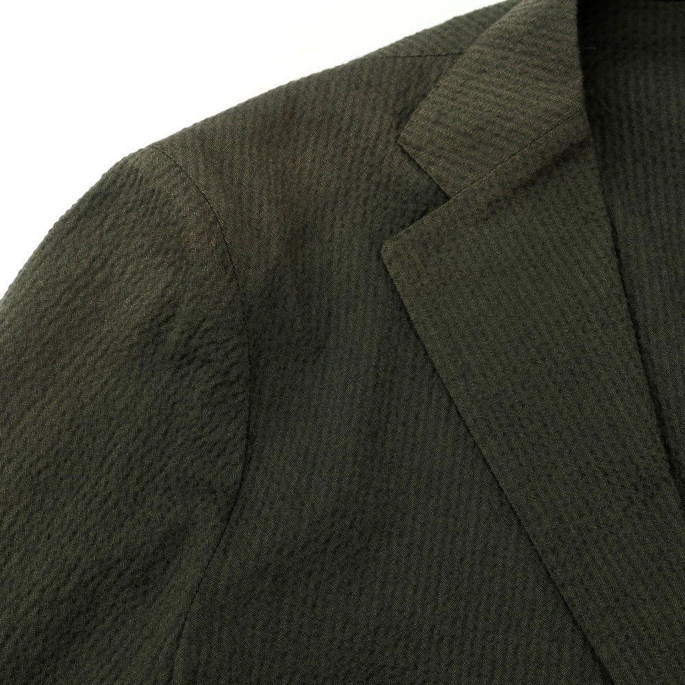[Used] TAGLIATORE Seersucker Cotton Casual Jacket Dark Olive Green [42] [Condition Rank B] [Men&