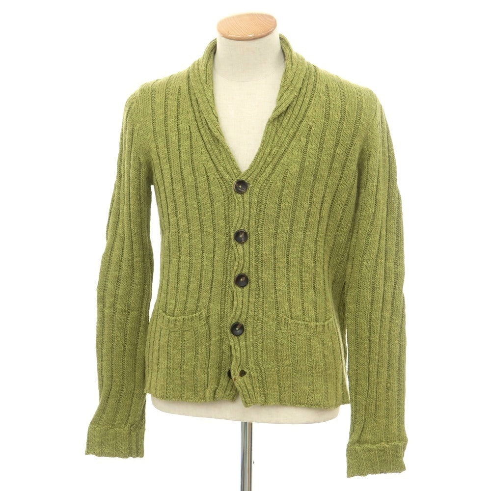 [Used] Drumohr Cotton Linen Rib Knit Shawl Collar Cardigan Light Olive Green [44] [Condition Rank C] [Men&