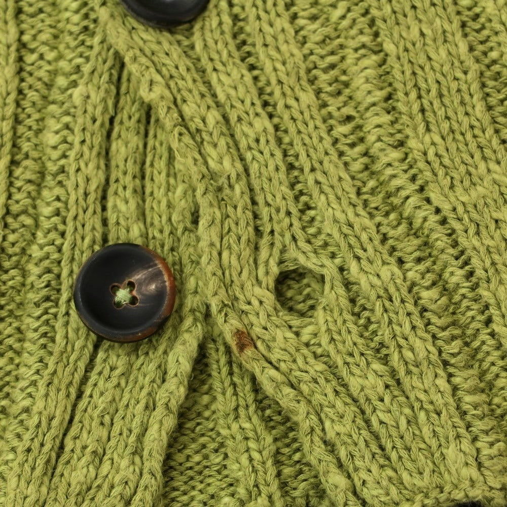 [Used] Drumohr Cotton Linen Rib Knit Shawl Collar Cardigan Light Olive Green [44] [Condition Rank C] [Men&