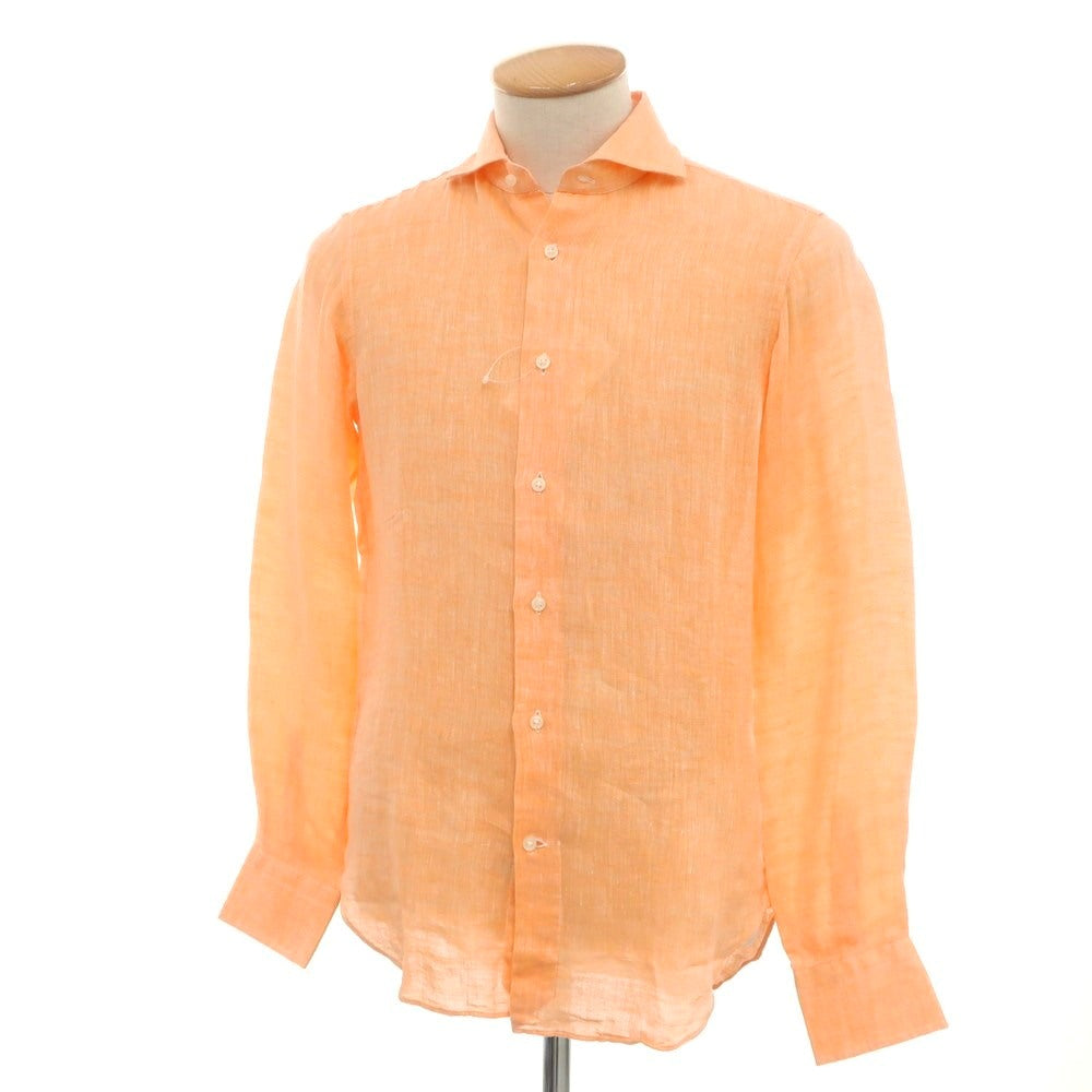 [Used] BEAMS F Linen Horizontal Collar Casual Shirt Orange [XS] [Condition Rank A] [Men&
