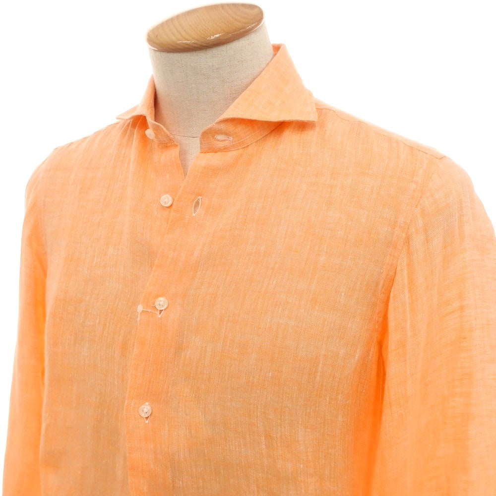 [Used] BEAMS F Linen Horizontal Collar Casual Shirt Orange [XS] [Condition Rank A] [Men&