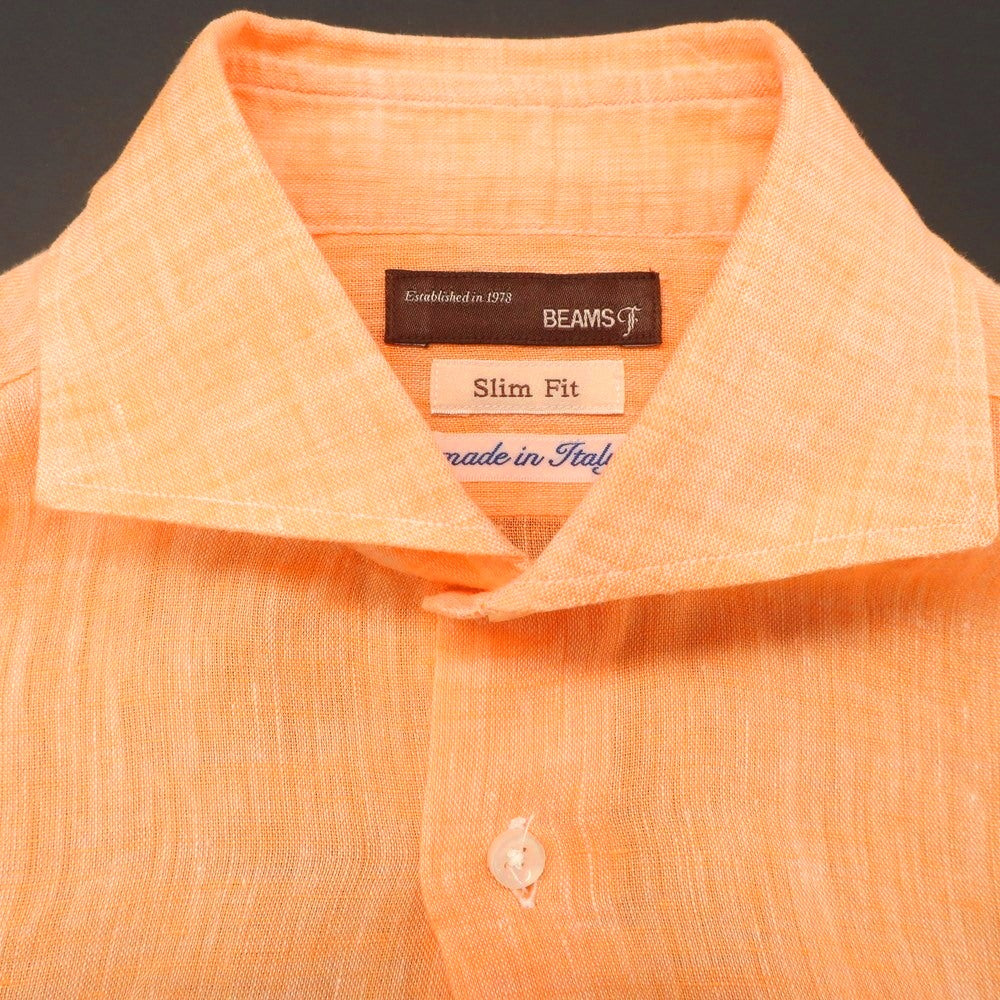 [Used] BEAMS F Linen Horizontal Collar Casual Shirt Orange [XS] [Condition Rank A] [Men&