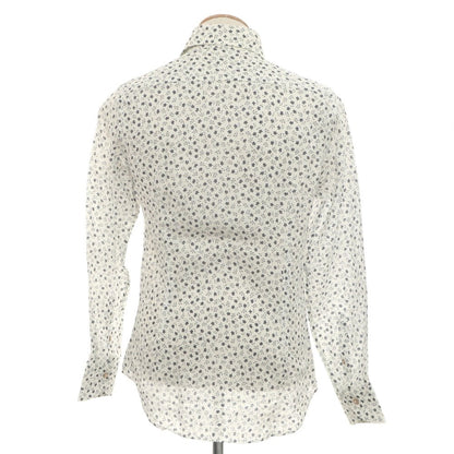 [Used] Drumohr Linen Small Floral Print Horizontal Collar Casual Shirt White x Navy [38] [Condition Rank C] [Men&