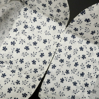 [Used] Drumohr Linen Small Floral Print Horizontal Collar Casual Shirt White x Navy [38] [Condition Rank C] [Men&