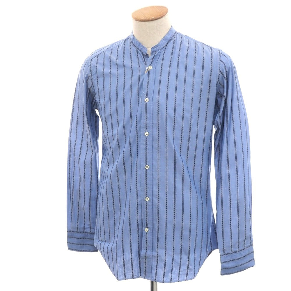 【中古】ベヴィラクア BEVILACQUA コットン バンドカラー カジュアルシャツ ブルー【 XS 】【 状態ランクA 】【 メンズ 】 [EPD]