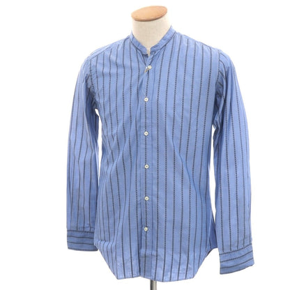 [Used] BEVILACQUA Cotton Band Collar Casual Shirt Blue [XS] [Condition Rank A] [Men&