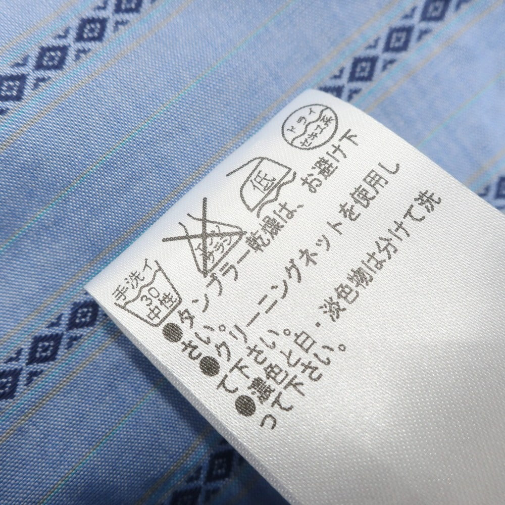 【中古】ベヴィラクア BEVILACQUA コットン バンドカラー カジュアルシャツ ブルー【 XS 】【 状態ランクA 】【 メンズ 】 [EPD]