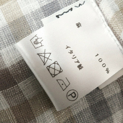 [Used] [Unused] Luigi Borrelli Luxury Vintage LUIGIBORRELLI LUXURY VINTAGE Linen Check Horizontal Collar Casual Shirt Gray x White [S] [Condition Rank S] [Men&