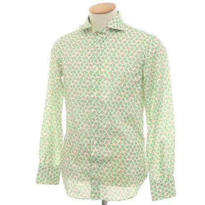[Used] Emme te. Enne Cotton Floral Horizontal Collar Casual Shirt Green [XS] [Condition Rank A] [Men&