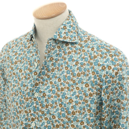 [Used] Emme te. Enne Cotton Floral Horizontal Collar Casual Shirt Blue [S] [Condition Rank A] [Men&