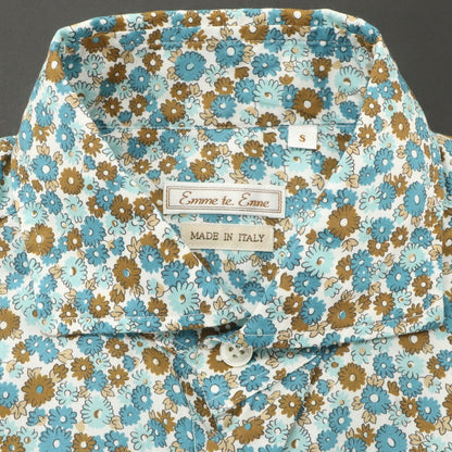 [Used] Emme te. Enne Cotton Floral Horizontal Collar Casual Shirt Blue [S] [Condition Rank A] [Men&