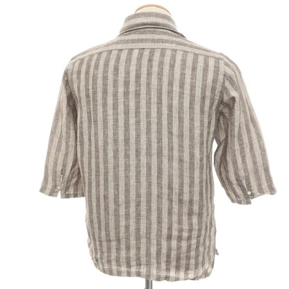 [Used] Mario Muscariello Linen Striped Capri Shirt Gray x Thobe [S] [Condition Rank A] [Men&