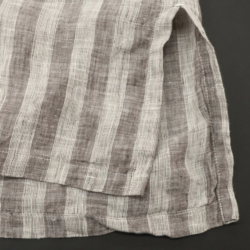 [Used] Mario Muscariello Linen Striped Capri Shirt Gray x Thobe [S] [Condition Rank A] [Men&