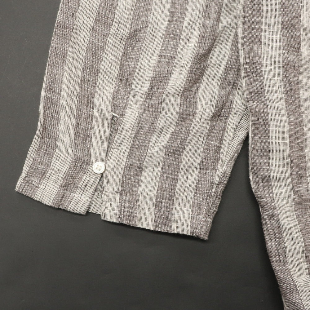 [Used] Mario Muscariello Linen Striped Capri Shirt Gray x Thobe [S] [Condition Rank A] [Men&