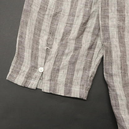 [Used] Mario Muscariello Linen Striped Capri Shirt Gray x Thobe [S] [Condition Rank A] [Men&