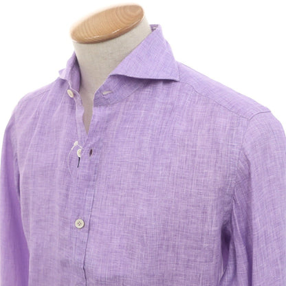 [Used] Giannetto Linen Horizontal Collar Casual Shirt Purple [XS] [Condition Rank A] [Men&