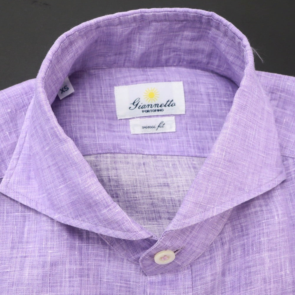 [Used] Giannetto Linen Horizontal Collar Casual Shirt Purple [XS] [Condition Rank A] [Men&